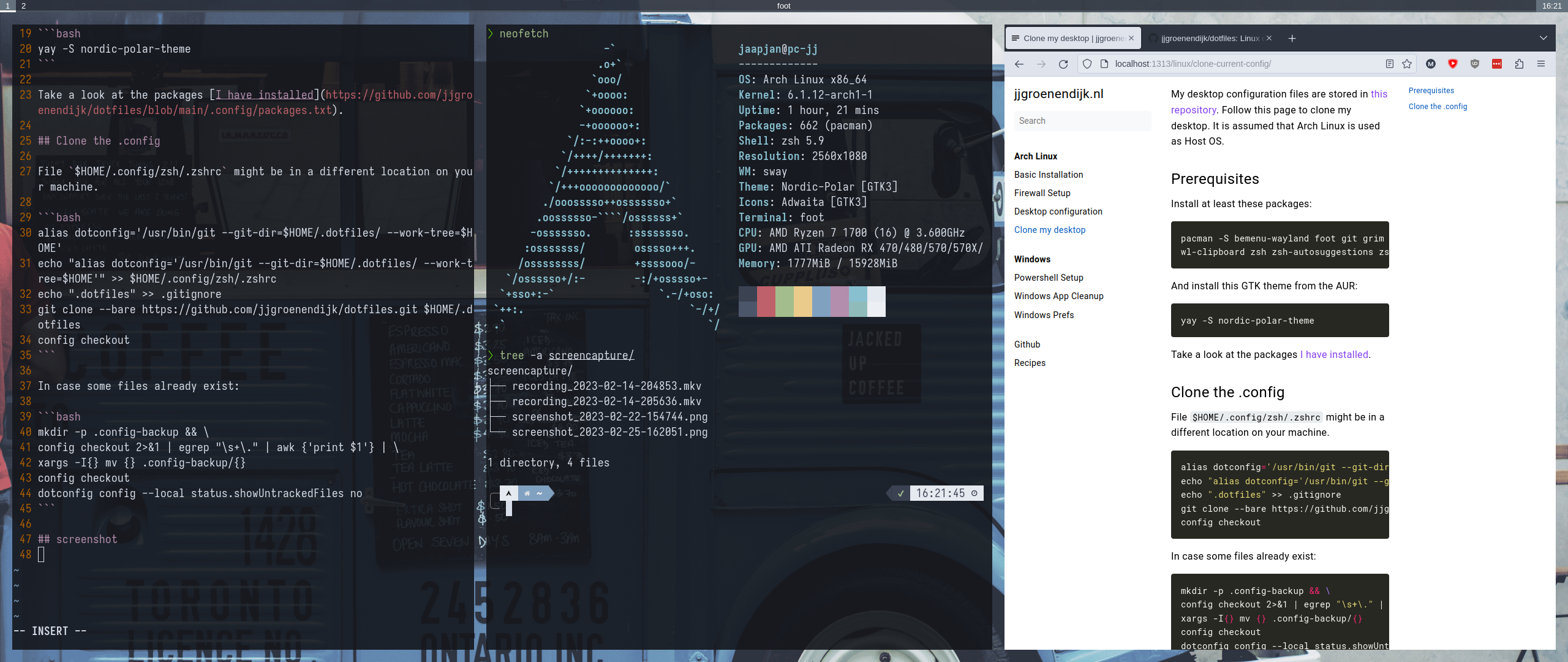 Desktop config